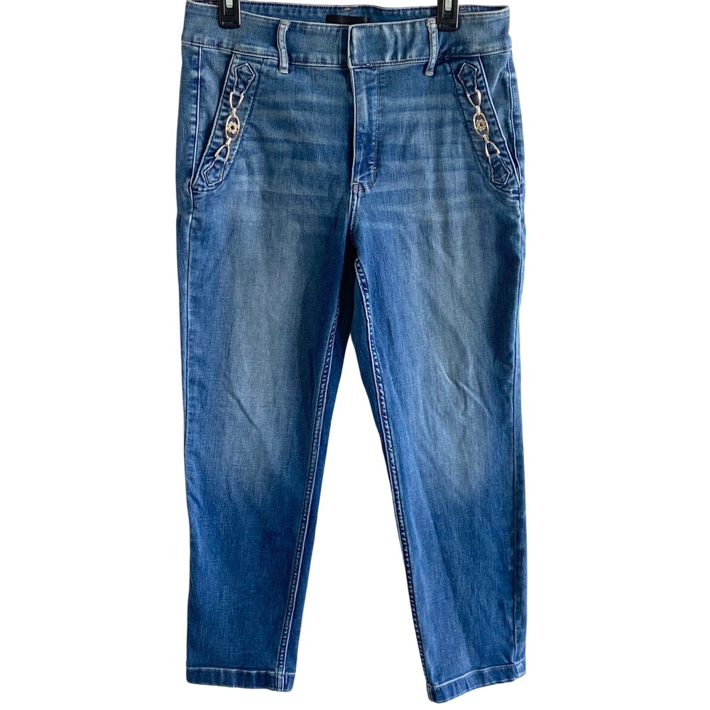 White House Black Market Everyday Soft High Rise Slim Ankle Jeans Size 12 Blue